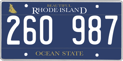 RI license plate 260987