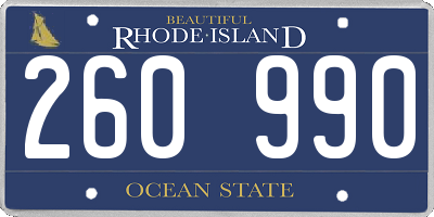 RI license plate 260990