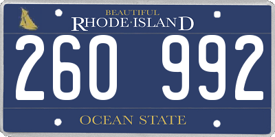 RI license plate 260992
