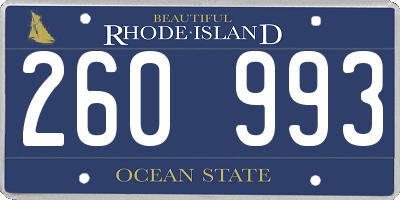 RI license plate 260993