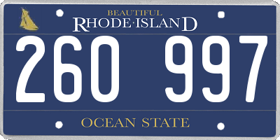 RI license plate 260997
