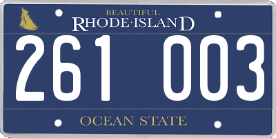 RI license plate 261003