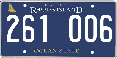 RI license plate 261006