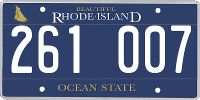 RI license plate 261007
