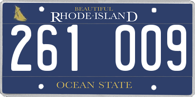 RI license plate 261009