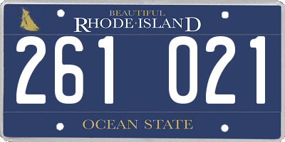 RI license plate 261021
