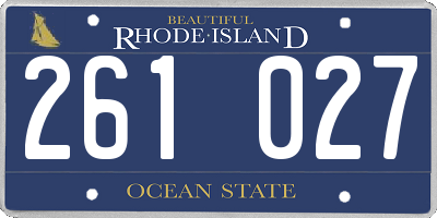 RI license plate 261027