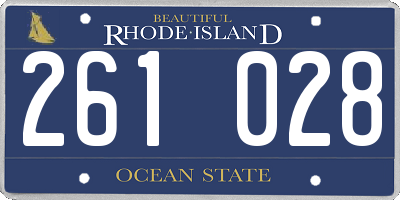 RI license plate 261028