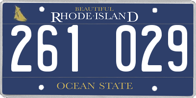 RI license plate 261029