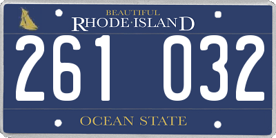 RI license plate 261032