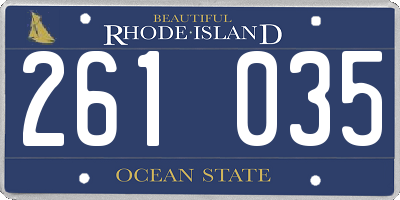 RI license plate 261035