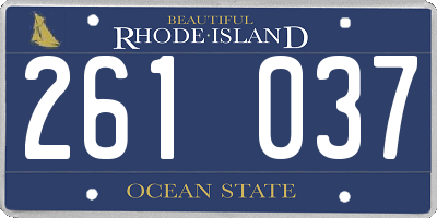 RI license plate 261037