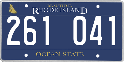 RI license plate 261041