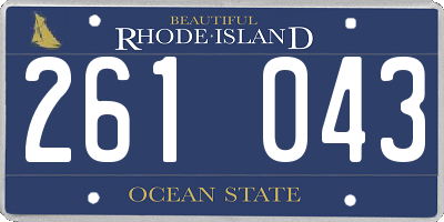 RI license plate 261043