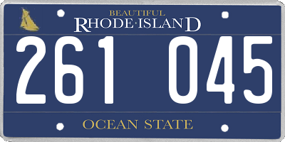 RI license plate 261045