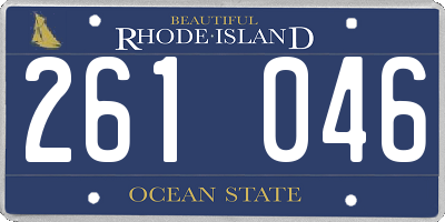 RI license plate 261046
