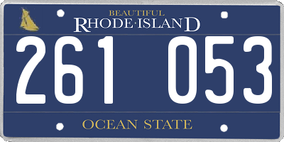 RI license plate 261053