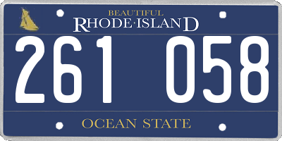 RI license plate 261058