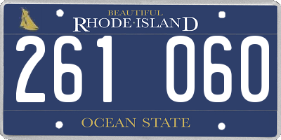 RI license plate 261060