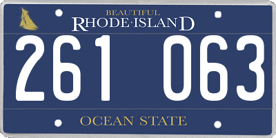 RI license plate 261063