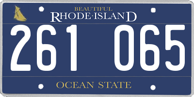 RI license plate 261065