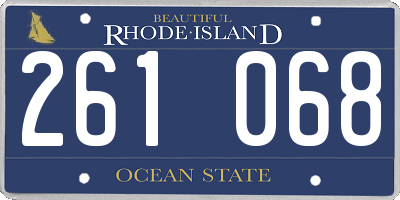 RI license plate 261068