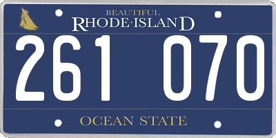 RI license plate 261070