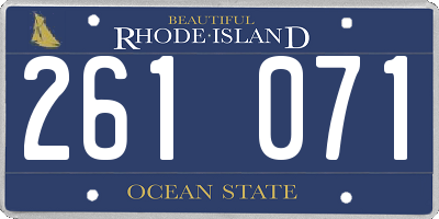 RI license plate 261071