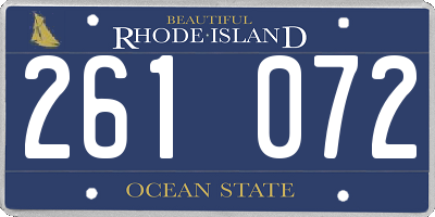 RI license plate 261072