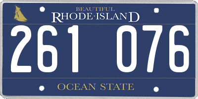 RI license plate 261076