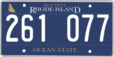 RI license plate 261077
