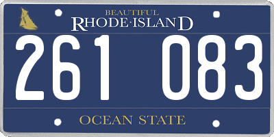 RI license plate 261083