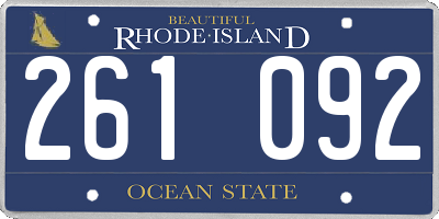 RI license plate 261092
