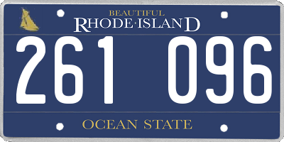RI license plate 261096
