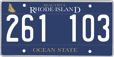 RI license plate 261103