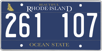 RI license plate 261107