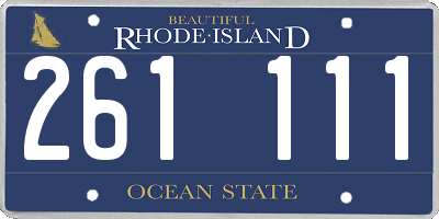RI license plate 261111
