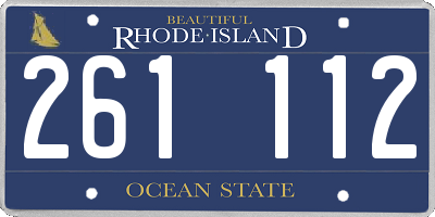 RI license plate 261112