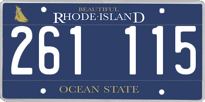 RI license plate 261115