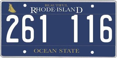RI license plate 261116