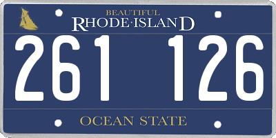 RI license plate 261126