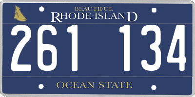 RI license plate 261134