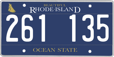 RI license plate 261135