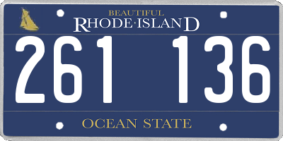 RI license plate 261136