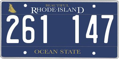 RI license plate 261147
