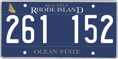 RI license plate 261152