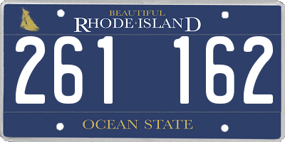 RI license plate 261162