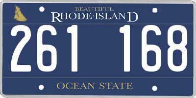 RI license plate 261168