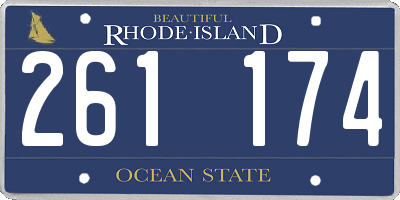 RI license plate 261174