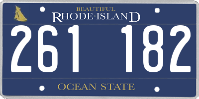 RI license plate 261182